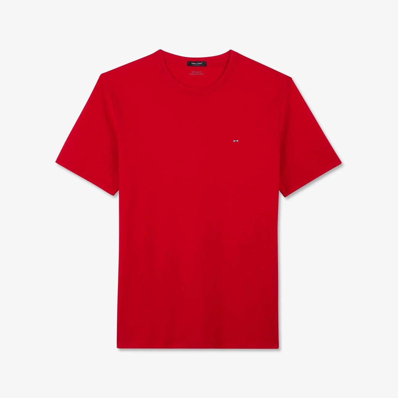 T-Shirt uni Eden Park rouge en coton - Georgespaul