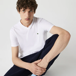 Charger l&#39;image dans la galerie, T-shirt col V homme Lacoste blanc coton pima | Georgespaul
