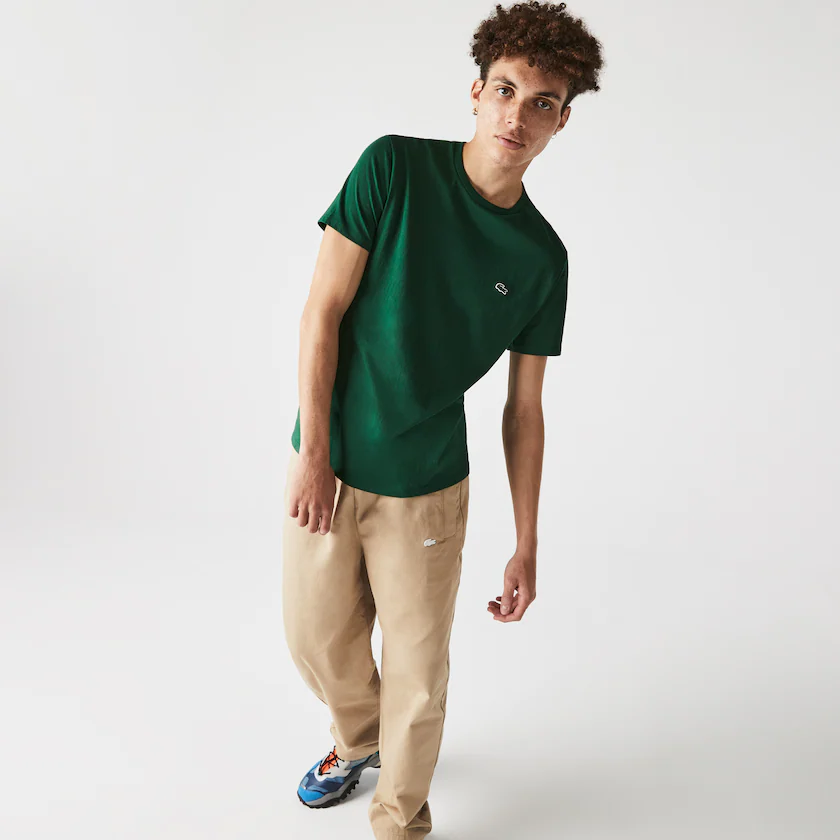 T-shirt Lacoste vert foncé en coton pima