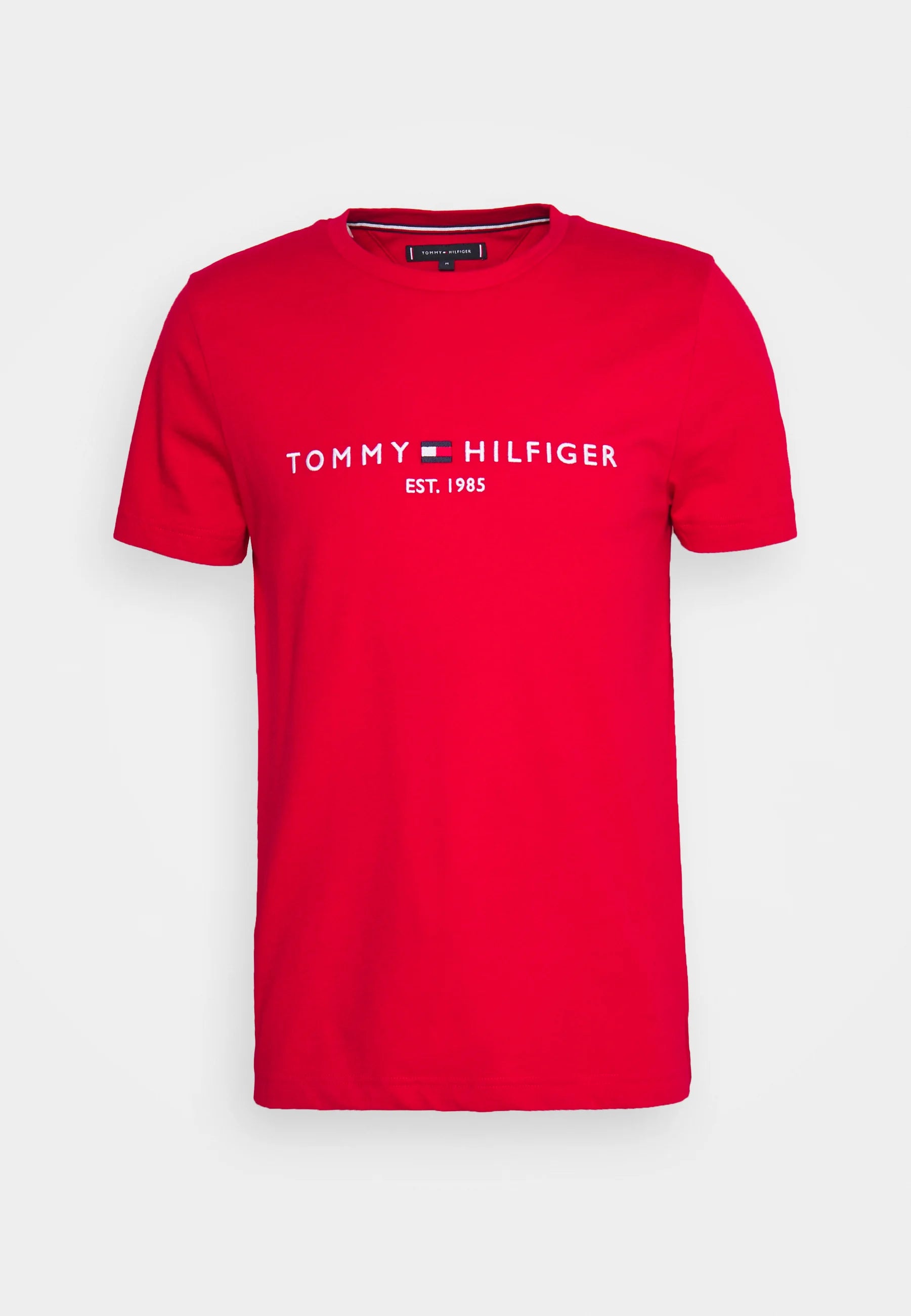 T-shirt logo poitrine Tommy Hilfiger rouge pour homme | Georgespaul