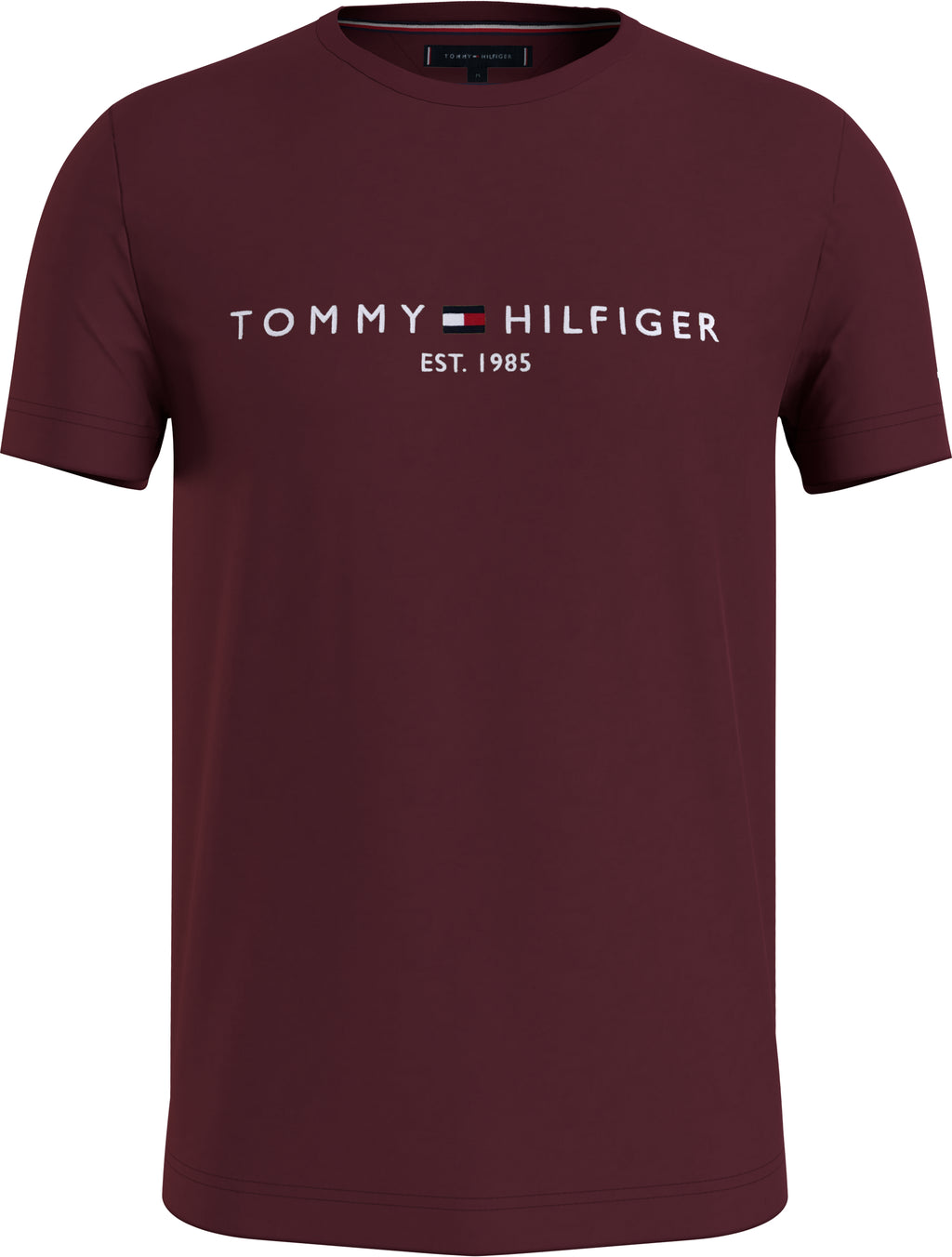 T-Shirt logo poitrine Tommy Hilfiger bordeaux  | Georgespaul