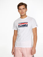 Charger l&#39;image dans la galerie, T-shirt signature Tommy Jeans blanc pour homme | Georgespaul
