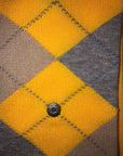 Hohe Burlington-Socken aus gelber Baumwolle mit Rautenmuster