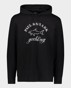 Schwarzes Sweatshirt mit fluoreszierendem Logo aus Bio-Baumwolle von Paul&amp;Shark