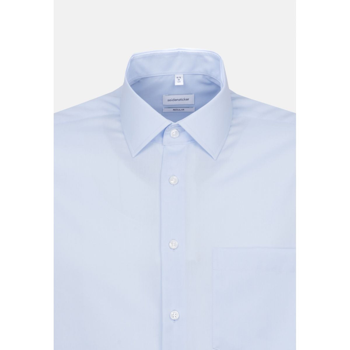 Seidensticker Straight Fit Blaues bügelfreies Hemd