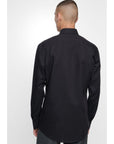 Chemise Seidensticker coupe droite noire sans repassage - Georgespaul