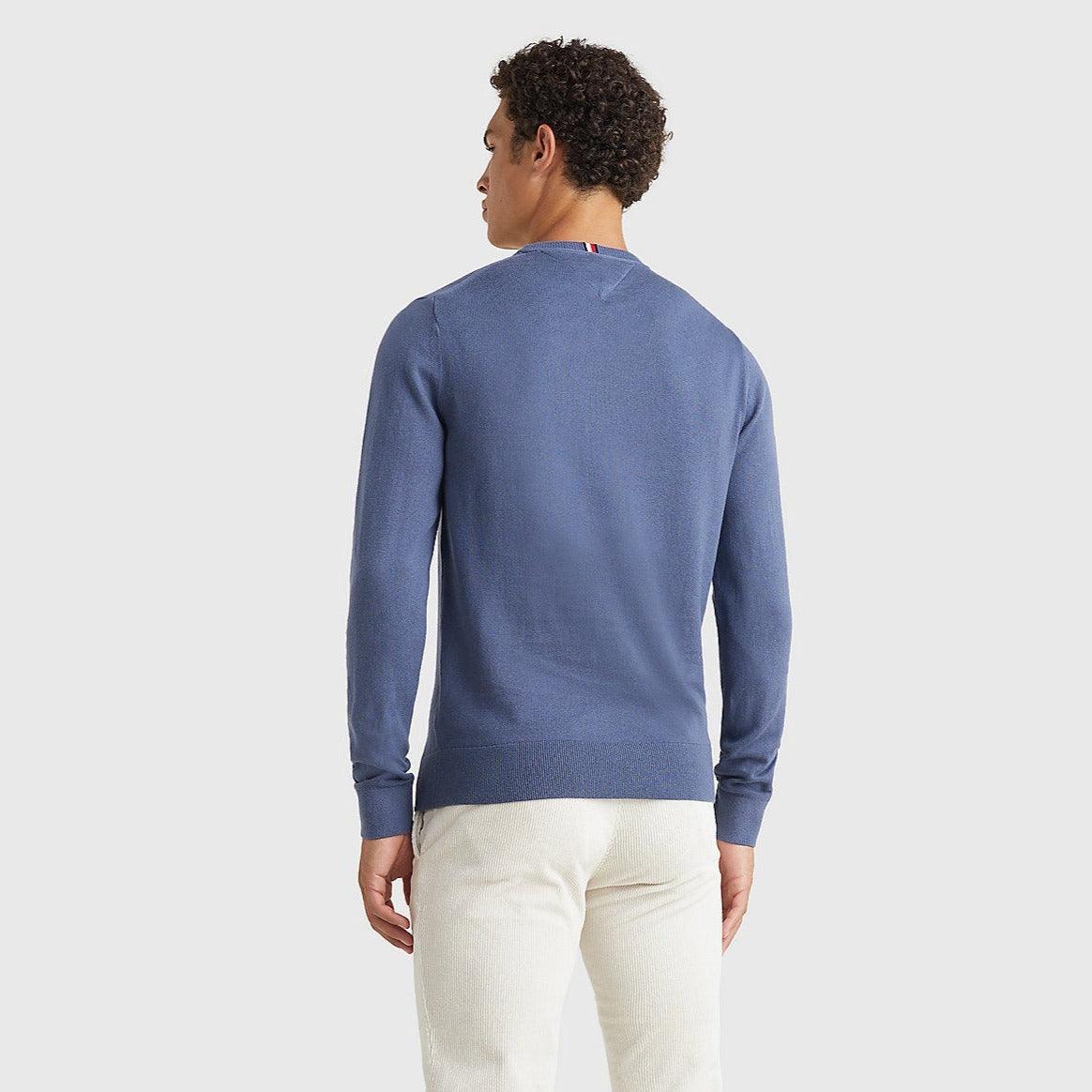 Pull Tommy Hilfiger bleu en cachemire - Georgespaul