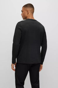 T-Shirt manches longues Hugo Boss noir en coton | Georgespaul