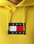 Sweat à capuche Tommy Jeans jaune coton bio